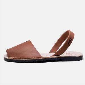 Women's Brown Pons Leather Sandals, Size 10
